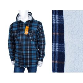 Сорочка чоловіча тепла GB18401 green р.XL-5XL "Logaster" недорого оптом від прямого постачальника