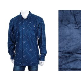 Фотография Рубашка мужская тёплая A651-4 d.blue р.XL-5XL "Logaster" недорого оптом от прямого поставщика