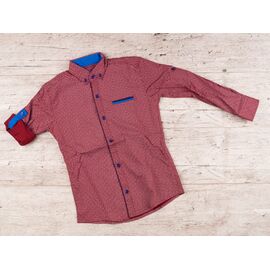 Фотография Рубашка детская на мальчика R161 red р.7-12 "Logaster" недорого оптом от прямого поставщика