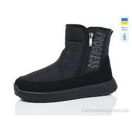 Дутики жіночі утеплені Зима 3715 чорний (6 пар р.37-42) "Крок" недорого оптом від прямого постачальника