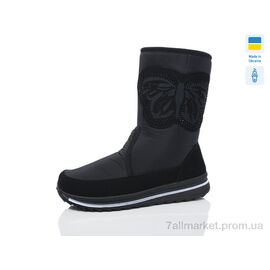 Дутики жіночі утеплені Зима 31-33 чорний (6 пар р.38-42) "Крок" недорого оптом від прямого постачальника