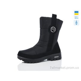 Дутики жіночі утеплені Зима 3414 чорний (6 пар р.37-41) "Крок" недорого оптом від прямого постачальника