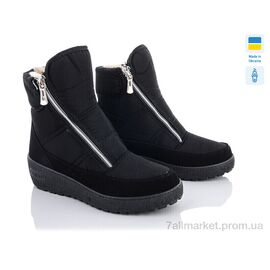 Фотография Ботинки женские стильные зима T4 чорний (6 пар р.37-41) "Paolla" недорого оптом от прямого поставщика