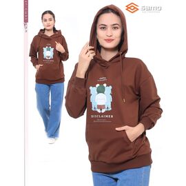 Худі жіноче WH17086 brown р.48-56 "Samo" недорого оптом від прямого постачальника