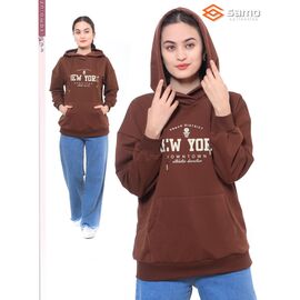 Худі жіноче WH17086-1 brown р.48-56 "Samo" недорого оптом від прямого постачальника