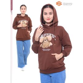 Худі жіноче WH17086-2 brown р.48-56 "Samo" недорого оптом від прямого постачальника