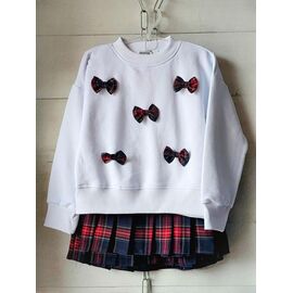 Светер Дитячий на дівчинку IB77 white-navy р.110-134 "iBamBino" недорого оптом від прямого постачальника