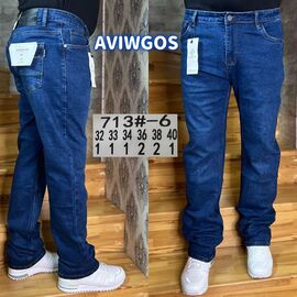 Джинси чоловічі 713-6 blue р.32-40 "God Baron" недорого оптом від прямого постачальника