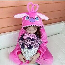 Фотография Кигуруми детский утеплённый на девочку IB96 pink р.100-140 "iBamBino" недорого оптом от прямого поставщика