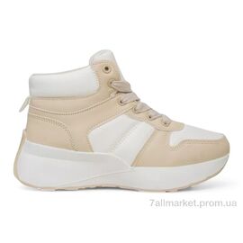 Кросівки жіночі модні Зима 248RXM17 молочно-бежевий (8 пар р.36-41) "Massmag" недорого оптом від прямого постачальника