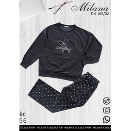 Піжама тепла жіноча 165-02 black р.46-56 "Samo" недорого оптом від прямого постачальника