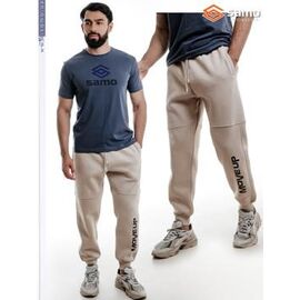 Фотография Штаны спортивные мужские утеплённые 8611 beige р.48-56 "Samo" недорого оптом от прямого поставщика