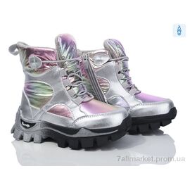 Дутики дитячі утеплені Зима A113 silver (6 пар р.26-31) "Цветик" недорого оптом від прямого постачальника