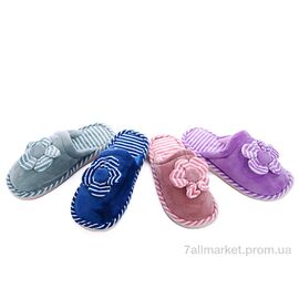 Фотография Тапки женские для дома зима A028 mix (12 пар р.36-41) "Elmob" недорого оптом от прямого поставщика