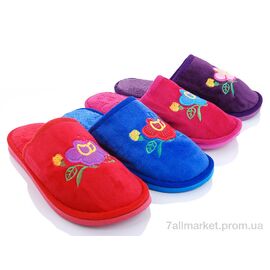 Тапки жіночі для будинку Весна/осінь K98 mix (12 пар р.36-41) "Elmob" недорого оптом від прямого постачальника