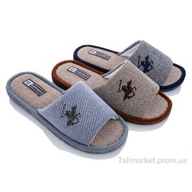 Фотография Тапки мужские домашние Весна/осень L76 mix (12 пар р.40-45) "Elmob" недорого оптом от прямого поставщика