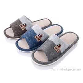 Фотография Тапки мужские домашние Весна/осень L83 mix (12 пар р.40-45) "Elmob" недорого оптом от прямого поставщика