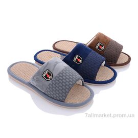 Фотография Тапки мужские домашние Весна/осень L116 mix (12 пар р.40-45) "Elmob" недорого оптом от прямого поставщика