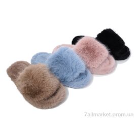 Фотография Тапки женские для дома Весна/осень L41F mix (12 пар р.36-41) "Elmob" недорого оптом от прямого поставщика