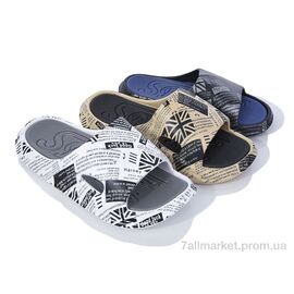 Шльопанці чоловічі пляжні Літо W55 mix (12 пар р.40-45) "Elmob" недорого оптом від прямого постачальника