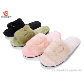 Тапки жіночі для будинку Зима K1587 mix (24 пар р.36-41) "SCARRHETT" недорого оптом від прямого постачальника