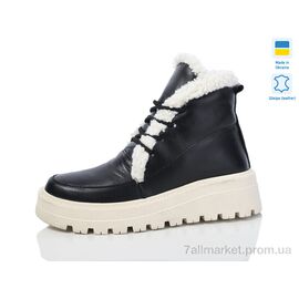 Черевики жіночі стильні Зима 2215 чорний к біл-п.зима (6 пар р.37-41) "Sali" недорого оптом від прямого постачальника