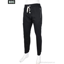 Спортивні штани чоловічі Зима 3943-A46 black (5 шт. р.сіткаM-3XL) "BIG" недорого оптом від прямого постачальника