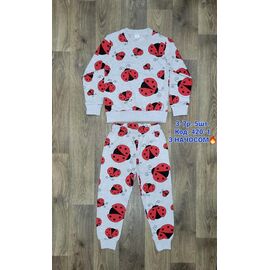 Фотография Пижама детская тёплая на девочку 420-1 grey-red р.3-7 "iBamBino" недорого оптом от прямого поставщика