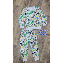 Фотография Пижама детская тёплая на мальчика 420-1D grey р.3-7 "iBamBino" недорого оптом от прямого поставщика