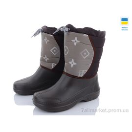 Чоботи з піни жіночі Зима Кредо Украіна 2034 коричневі (6 пар р.37-41) "Vladimir" недорого оптом від прямого постачальника