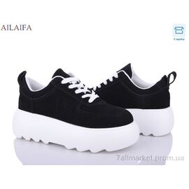 Фотография Кроссовки женские модные Весна/осень 6035 black-white (6 пар р.36-41) "Ailaifa" недорого оптом от прямого поставщика