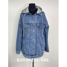 Фотография Куртка женская демисезонная 8203 blue р.2XL-6XL "Jacket" недорого оптом от прямого поставщика
