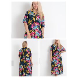 Фотография Платье летнее женское CL827 blue р.2XL-6XL "BASE" недорого оптом от прямого поставщика