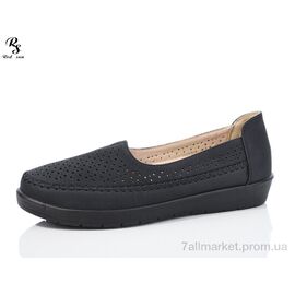 Фотография Туфли женские стильные Лето JSD008 black (8 пар р.37-42) "Red Sun" недорого оптом от прямого поставщика