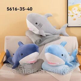 Плед-іграшка дитячий АКУЛА розмір 120×160 см (мікс) (1уп/3шт) "7AM" від прямого постачальника