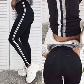 Штани спортивні жіночі теплі 7344 black р.S-XL "VICTORY" недорого оптом від прямого постачальника