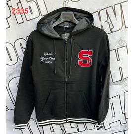 Кофта спортивна чоловіча 2335 black р.M-3XL "VICTORY" недорого оптом від прямого постачальника