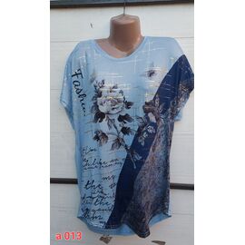 Фотография Футболка женская A013 l.blue р.56-60 "VICTORY" недорого оптом от прямого поставщика