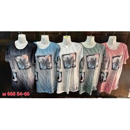 Фотография Футболка женская M668 mix р.54-60 "VICTORY" недорого оптом от прямого поставщика