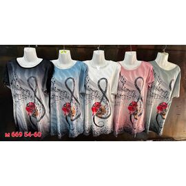 Фотография Футболка женская M669 mix р.54-60 "VICTORY" недорого оптом от прямого поставщика