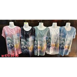 Фотография Футболка женская M673 mix р.54-60 "VICTORY" недорого оптом от прямого поставщика