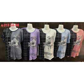 Фотография Футболка женская A013 mix р.54-58 "VICTORY" недорого оптом от прямого поставщика