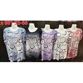 Фотография Футболка женская L881 mix р.52-56 "VICTORY" недорого оптом от прямого поставщика