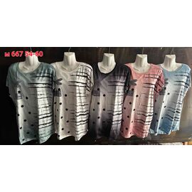 Фотография Футболка женская M667 mix р.54-60 "VICTORY" недорого оптом от прямого поставщика