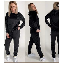 Фотография Костюм спортивный женский тёплый 33009 black р.S-XL "VICTORY" недорого оптом от прямого поставщика