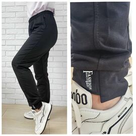 Штани спортивні жіночі теплі 80030 black р.XL-4XL "VICTORY" недорого оптом від прямого постачальника