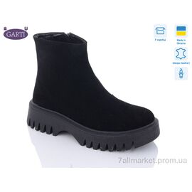 Черевики жіночі стильні Весна/осінь 6722 чорний замш байка (6 пар р.36-40) "Garti" недорого оптом від прямого постачальника