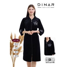 Халат жіночий DO-D4718 black р.6XL-9XL "Annet" недорого оптом від прямого постачальника