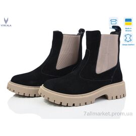 Черевики жіночі стильні Весна/осінь 27906 чор-беж з. (6 пар р.36-40) "Viscala" недорого оптом від прямого постачальника