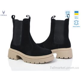 Черевики жіночі стильні Весна/осінь 27910 чор-беж з. (6 пар р.36-40) "Viscala" недорого оптом від прямого постачальника